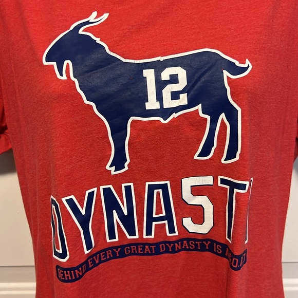 🏈 VTG NEW ENGLAND PATRIOTS #12 TOM BRADY COTTON DYNASTY GOAT TSHIRT Women’s XXL - Picture 4 of 6
